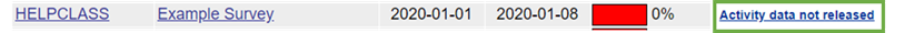 Select 'Activity data not released' 