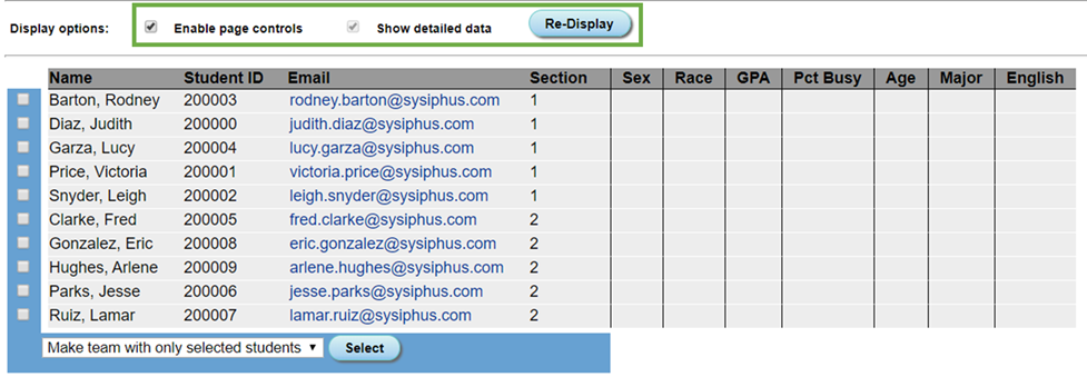 Display Options