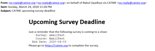 Survey Reminder Emails